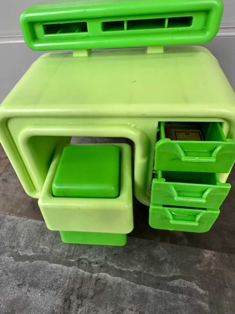 1970’s Barbie  Lime Green Plastic Desk